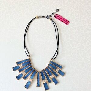 Betsey Johnson Elegant Blue and Gold Necklace